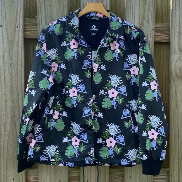NWT Converse Floral Rain Coat - Picture 2 of 3